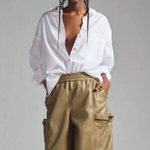 Anthropologie poplin oversized poet shirt